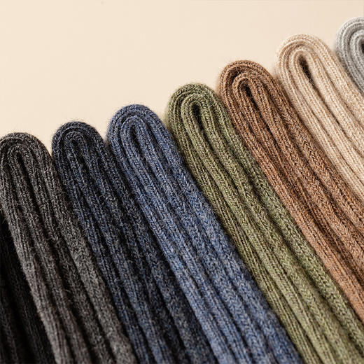 洁丽雅内衣秋上新3/4双装针织条纹棉质商务透气中筒袜男袜子 商品图6