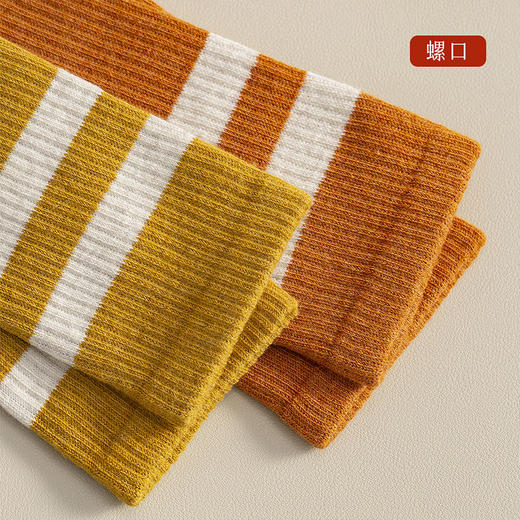 洁丽雅内衣3/4双套秋上新学院风双杠条纹高筒堆堆袜棉质女袜子 商品图4