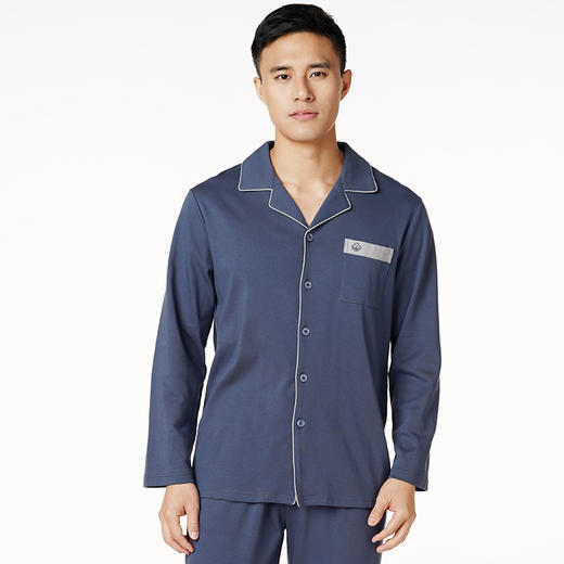 都市丽人都市锋尚好睡好眠男士正价棉质长袖套装暖感无尘棉（磨毛）薄家居服长袖睡衣FH20A5 商品图0