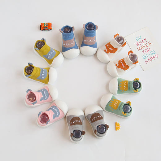 儿童袜子鞋春秋幼儿园室内鞋韩版立体针织宝宝学步鞋家居地板袜鞋-S仓 商品图1