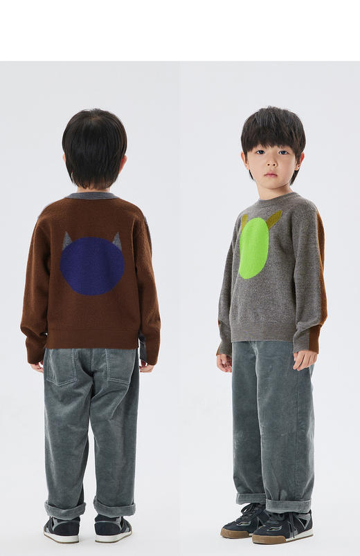 jnby  22年冬款  舒适印花长袖套头毛衫  1M0310110 商品图11