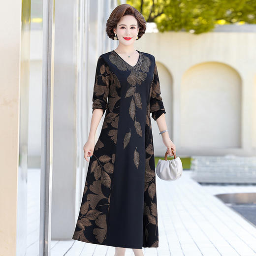 YCE A181-9802妈妈装连衣裙春秋洋气裙 商品图1