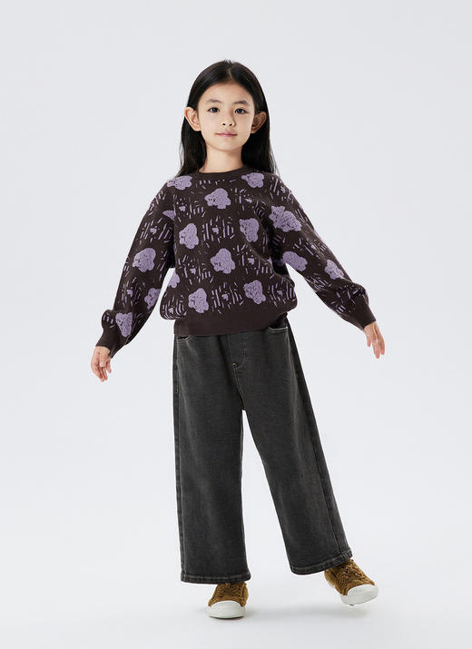 JNBY   22年冬款  时尚印花长袖套头毛衫  1M0310130 商品图7