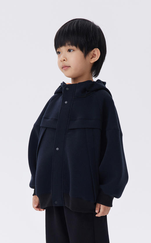 JNBY  22年秋款   棉质连帽系扣开襟卫衣  1M8411910 商品图4