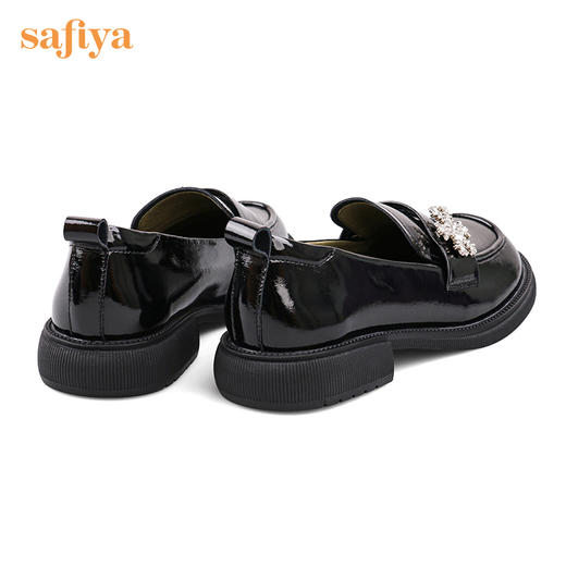 Safiya/索菲娅 2022秋季新款小众感复古学院风雪花饰扣乐福鞋 SF23112019 商品图10