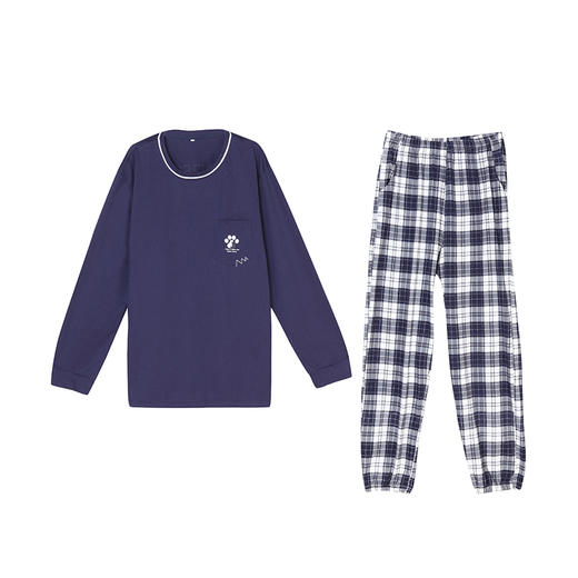 都市丽人都市锋尚舒适外出男士正价棉质长袖套装无尘棉单面薄家居服长袖睡衣FH20A7 商品图4