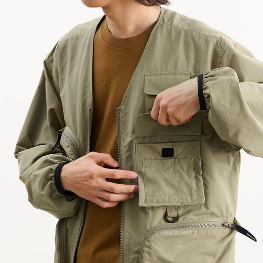 吃茶去chichaqu无领夹克户外马甲外套 商品图3