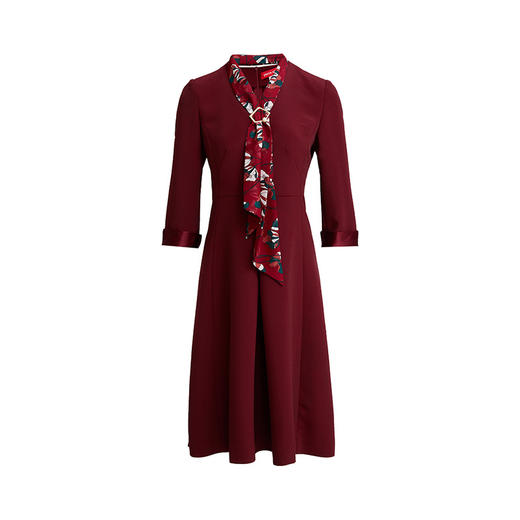 皮尔卡丹女装春秋季新款简约通勤百搭修身多色连衣裙C23DL37
 商品图4