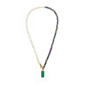 订购7周到｜Barbóra-Iris-绿色眼睛 珍珠 项链［希腊设计师]