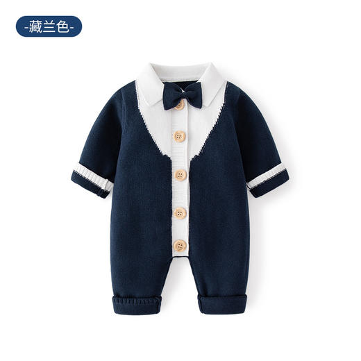 【潮流时尚 精细呵护肌肤】巴布雨新款绅士小领结婴儿连体衣春秋新生儿A类衣服宝宝秋装爬服 商品图5
