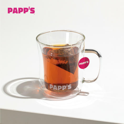 PAPPS透明防烫手双层高硼硅透明玻璃茶杯创意耐热隔热杯400mL 商品图2