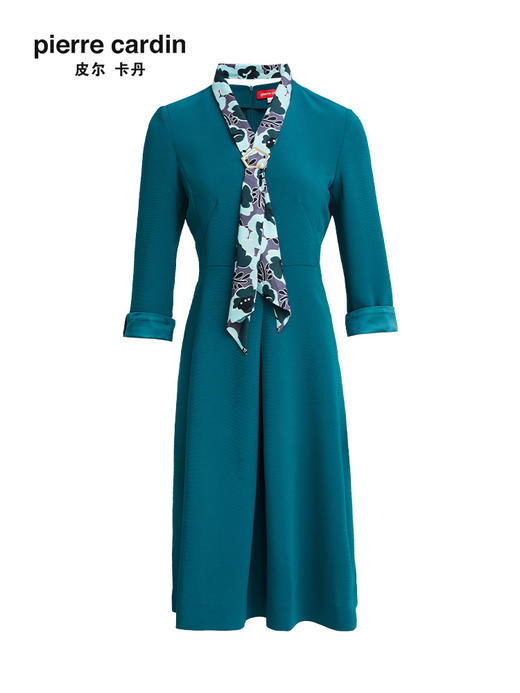 皮尔卡丹女装春秋季新款简约通勤百搭修身多色连衣裙C23DL37
 商品图4