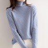 2022秋冬装新款百搭条纹堆堆领女毛衣洋气上衣内搭针织打底衫 商品缩略图3