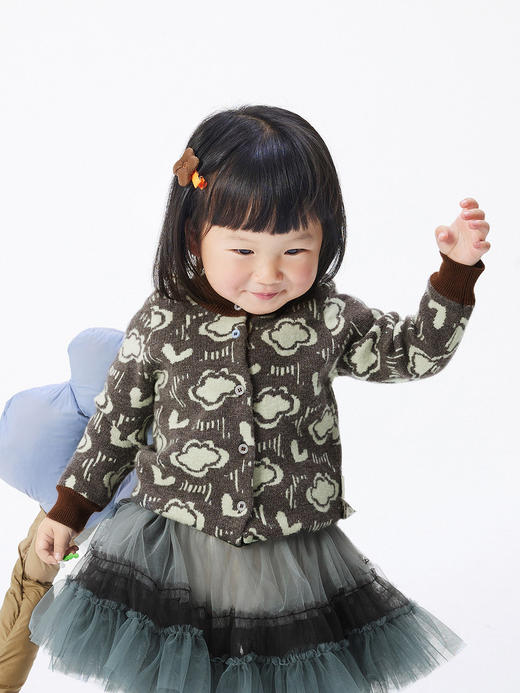 JNBY 22年冬款  柔软印花短款开襟毛衫 YM0310180 商品图2