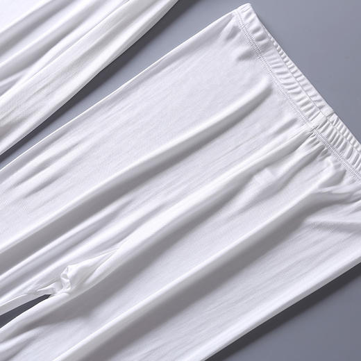 福利款 丁摩新款桑蚕丝V领蕾丝边长袖打底秋衣秋裤套装AL001 商品图1