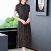 重磅真丝桑蚕丝连衣裙2022新款中年妈妈裙子大牌洋气短袖显瘦dp678 商品缩略图2
