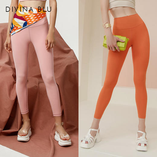 DIVINABLU伦敦系列瑜伽服跑步健身九分裤女弹力紧身高腰运动裤伦敦裸感九分裤14 商品图14