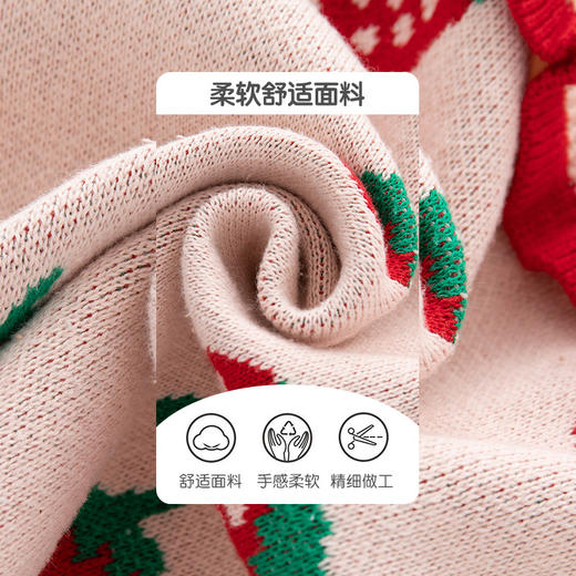 【小草莓提花针织毛衣 舒适百搭】巴布雨新款草莓女童秋装A类花边披肩女童针织毛衣秋冬女童针织衫 商品图2