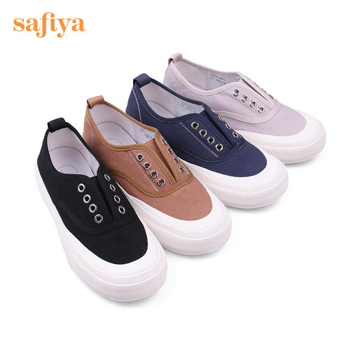 【反季清仓】Safiya/索菲娅 2022秋季新款懒人一脚蹬休闲百搭帆布鞋 SF23112213 商品图8