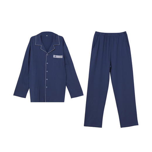 都市丽人都市锋尚好睡好眠男士正价棉质长袖套装暖感无尘棉（磨毛）薄家居服长袖睡衣FH20A5 商品图3