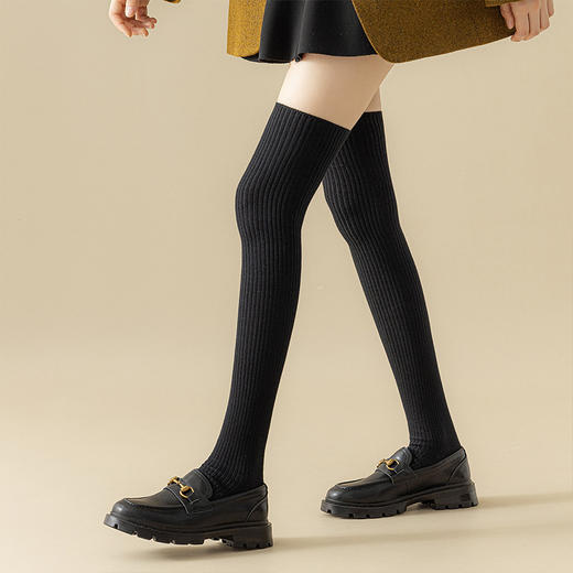 【长绒棉条纹过膝压力袜】廋腿袜学院风ins女袜子 商品图2