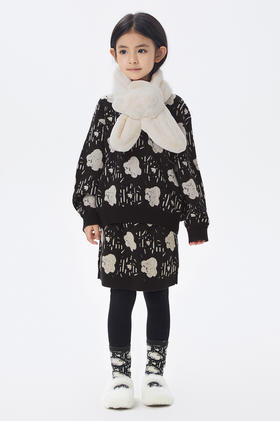 JNBY   22年冬款  时尚印花长袖套头毛衫  1M0310130