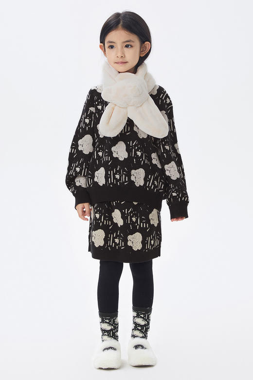 JNBY   22年冬款  时尚印花长袖套头毛衫  1M0310130 商品图0