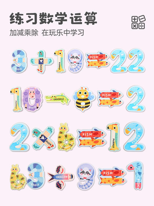 【激发孩子学习英语和数学潜能】GWIZ顽学儿童26英文字母数字动物冰箱贴磁力贴儿童英语早教玩具 商品图2