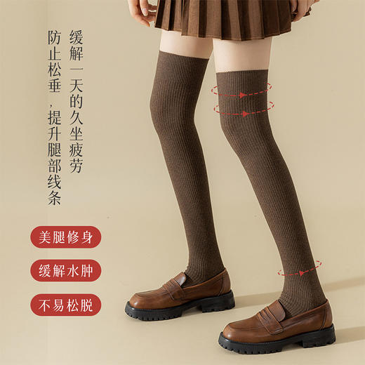 【棉质高筒过膝袜】学院风ins塑形美腿女袜子 商品图1