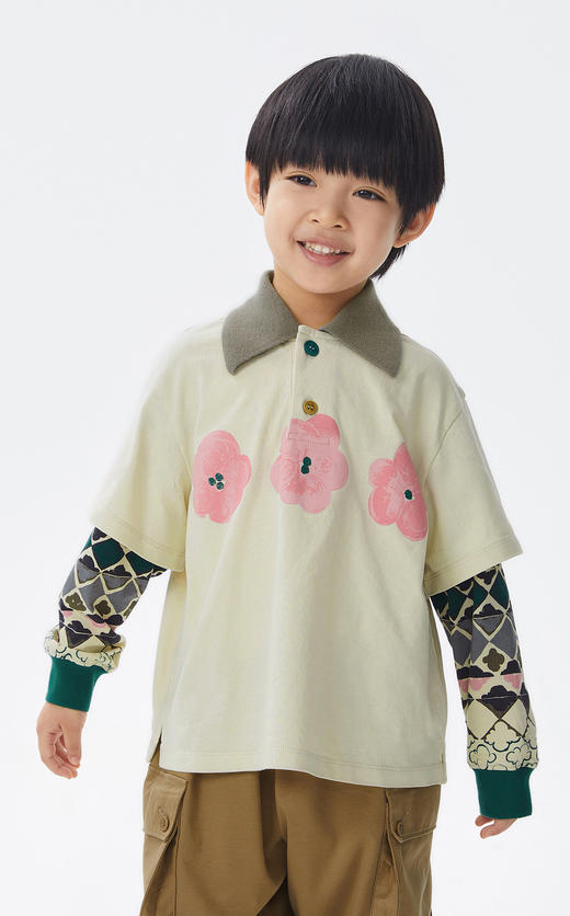 JNBY  22年秋款  印花长袖POIO 衫  1M8111500 商品图4