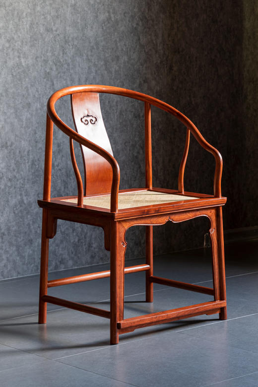 红桥红  家具严选  缅甸花梨（大果紫檀）【藤面 如意壸门垂手圈椅】 商品图1