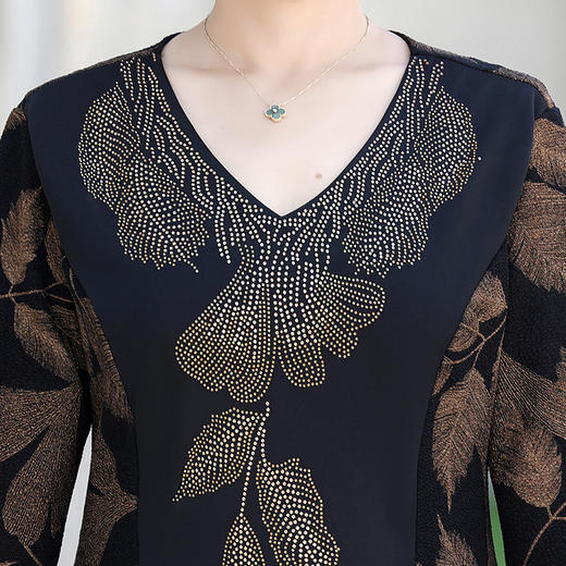 YCE A181-9802妈妈装连衣裙春秋洋气裙 商品图3