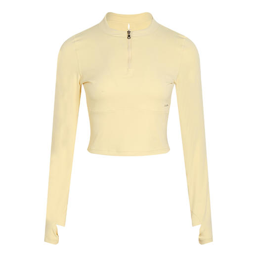 【裸感高弹】半拉链后镂空长袖上衣-不带胸垫 商品图4