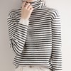 2022秋冬装新款百搭条纹堆堆领女毛衣洋气上衣内搭针织打底衫 商品缩略图2