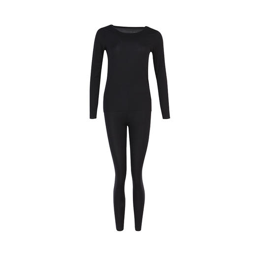 都市丽人轻暖5至15度女士发热纤维套装罗纹随意裁薄套装保暖衣LW21B2 商品图4