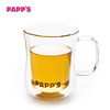 PAPPS透明防烫手双层高硼硅透明玻璃茶杯创意耐热隔热杯400mL 商品缩略图3