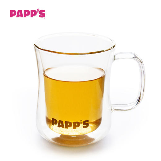 PAPPS透明防烫手双层高硼硅透明玻璃茶杯创意耐热隔热杯400mL 商品图3
