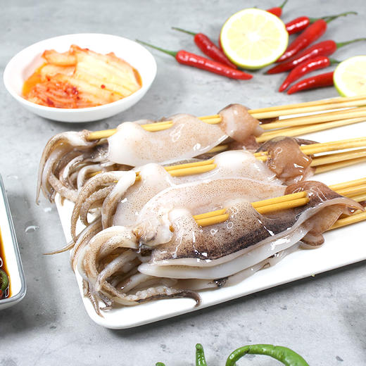 富海锦 冷冻鱿鱼半支串 560g 10-15串 袋装 商品图0