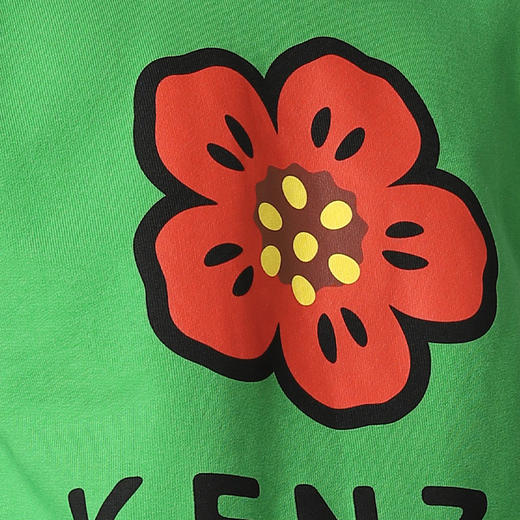 KENZO 高田贤三 女士棉质字母花徽标印花圆领长袖卫衣 绿色 FC62 SW011 4ME 57 商品图2