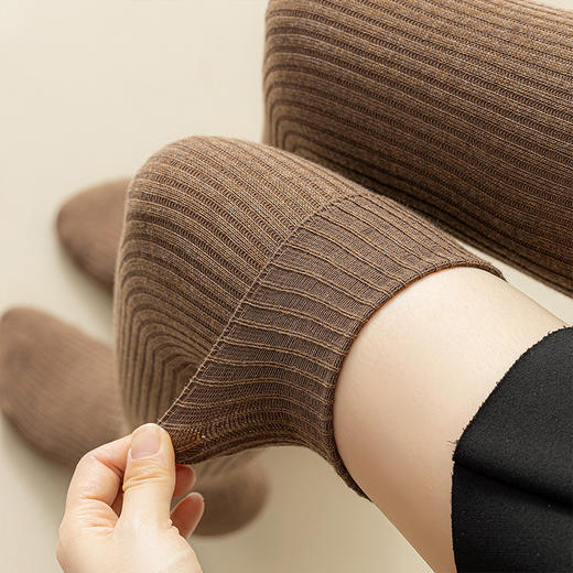 【长绒棉条纹过膝压力袜】廋腿袜学院风ins女袜子 商品图3