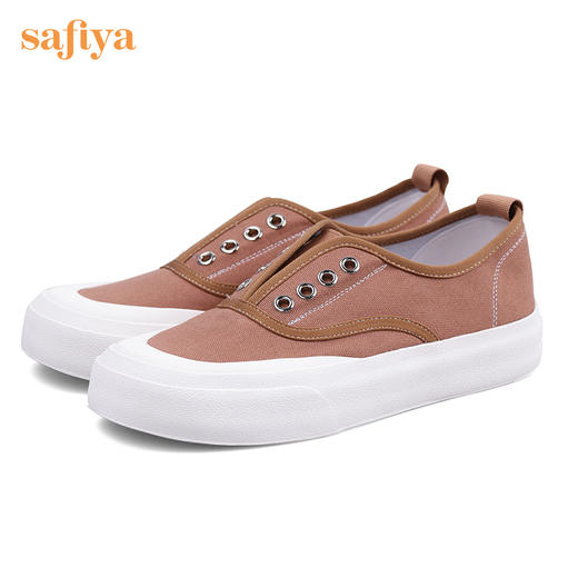【反季清仓】Safiya/索菲娅 2022秋季新款懒人一脚蹬休闲百搭帆布鞋 SF23112213 商品图9