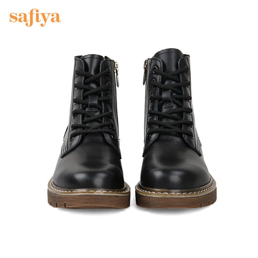 Safiya/索菲娅 英伦风纯色百搭系带2021年冬季新款软皮低跟马丁靴 SF14116112 商品图1