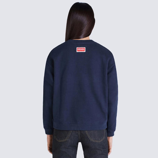 【二】KENZO 高田贤三 女士棉质字母花徽标印花圆领长袖卫衣 藏蓝色 FC62 SW011 4ME 77 商品图2