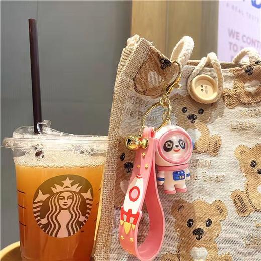 「宇航员熊猫墩墩款」钥匙扣挂件滴胶公仔可爱包包挂饰汽车钥匙链小礼品配饰 商品图2