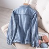 MZ9568胖妹妹秋季新款减龄夹克牛仔外套刺绣显瘦宽松上衣 商品缩略图3