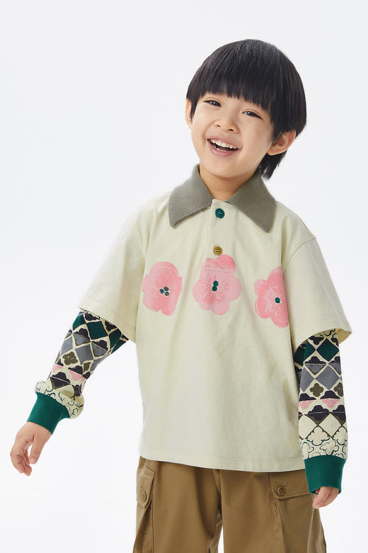 JNBY  22年秋款  印花长袖POIO 衫  1M8111500 商品图0