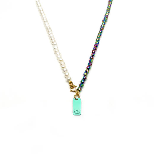 订购7周到｜Barbóra-Iris-绿色眼睛 珍珠 项链［希腊设计师] 商品图1