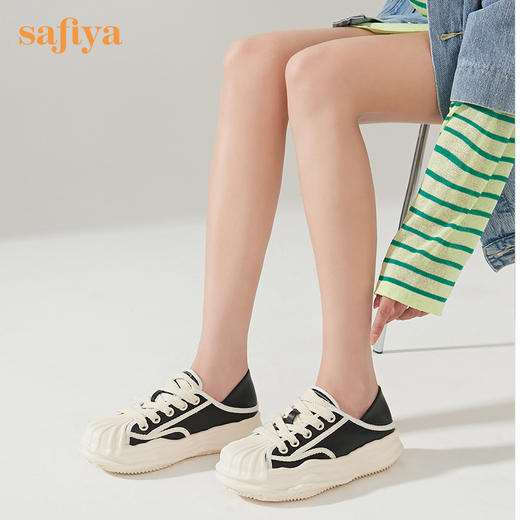 Safiya/索菲娅 新潮设计感2022秋季新款小众个性贝壳头溶解休闲鞋 SF23112423 商品图11