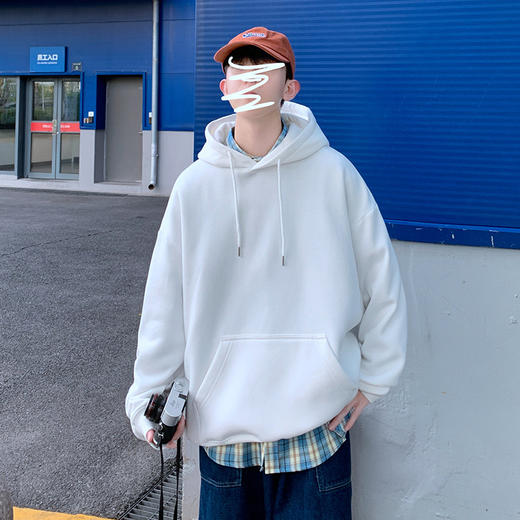 黛唯梵情侣装卫衣男春秋ins潮牌港风连帽纯色上衣宽松潮流百搭学生外套 商品图1