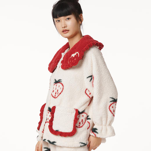 都市丽人生活家居女士长毛绒套装长毛绒厚家居服长袖睡衣LH21L0 商品图1